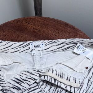 PAIGE Black and White Animal Print Mini Skirt